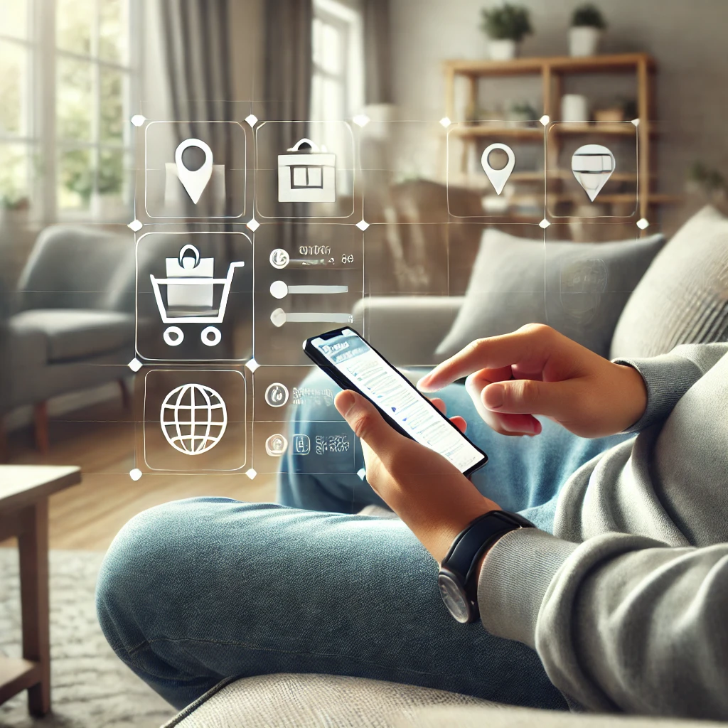 Person using a shopping app